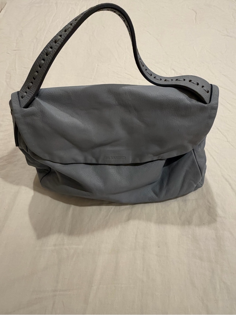 Jill Sander light blue soft leather handbag